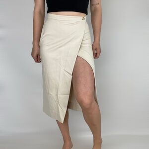 Babaton Cream Midi Skirt